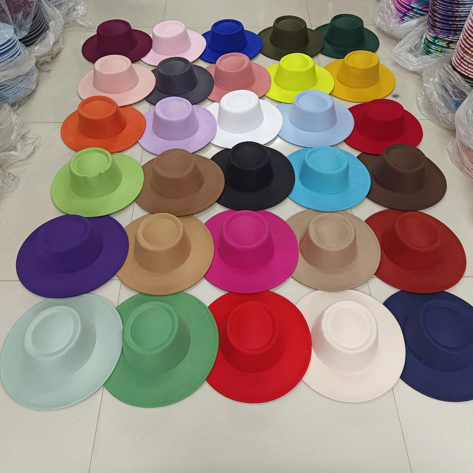 Pink fedora hat 8cm concave convex top womens jazz hat mens classic flat top fedora hat classic 250912