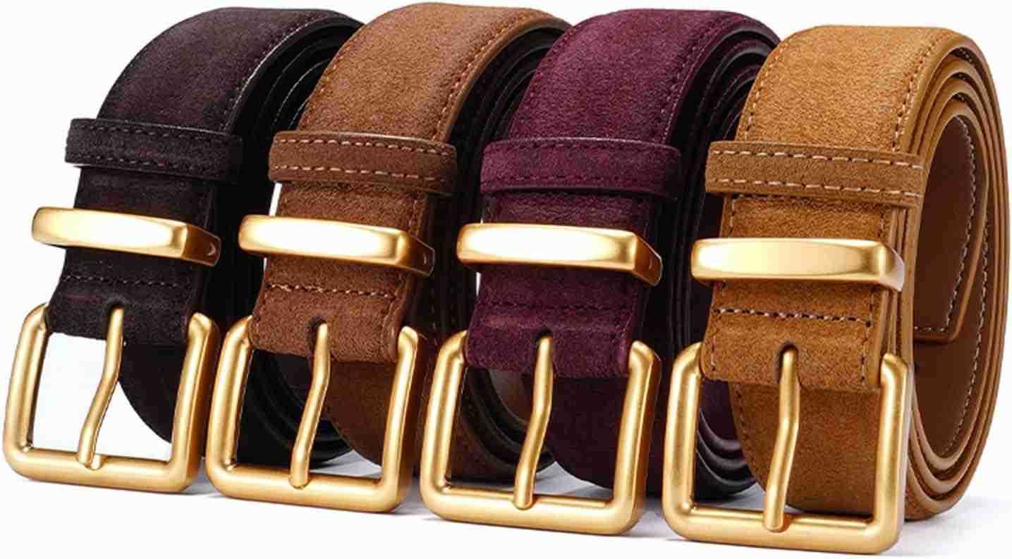 Wide Suede Belt Women Genuine Leather Ladies Waist Belt for Jeans Dress Casual Square Gold BuckleY260117
