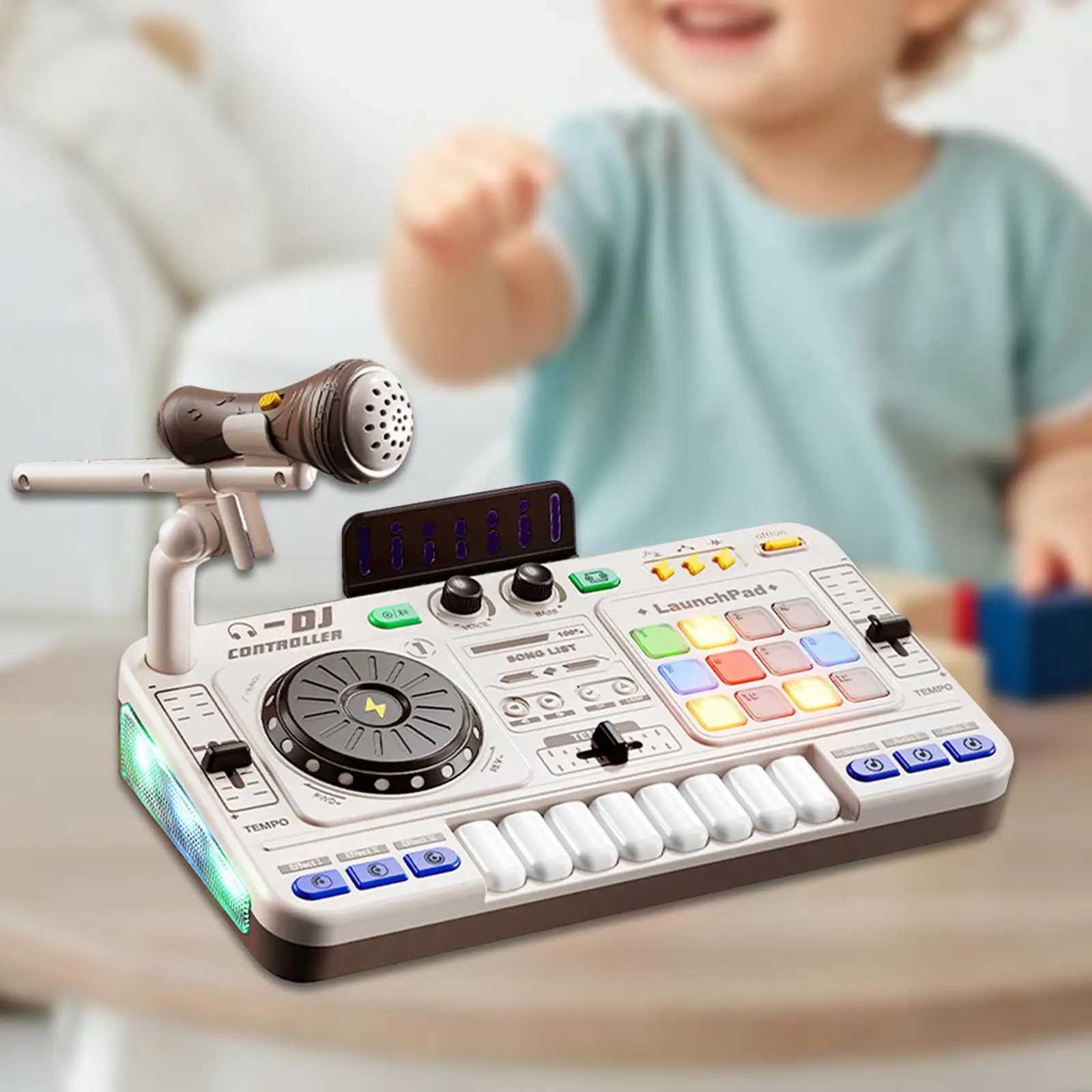 Kids DJ Mixer Toy Streaming Interactive Gaming DJ Table Instrument Turntable Toy for Party Indoor Birthday Preschool Gift C250913