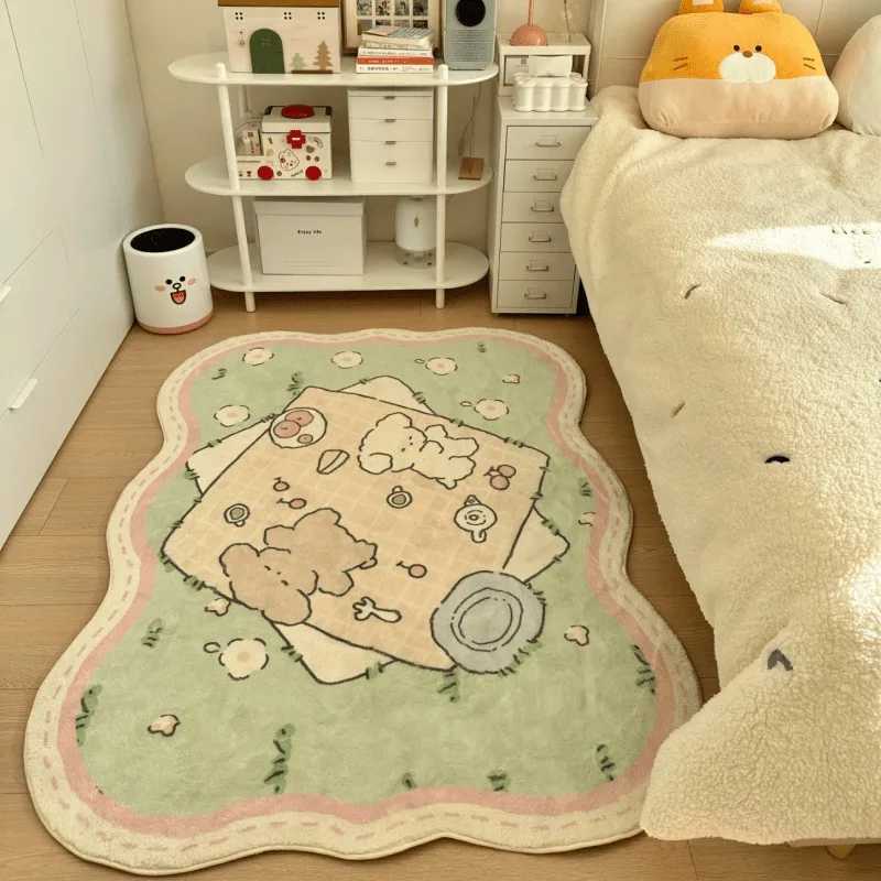 Cartoon Rabbit Carpet Bedroom Rugs Bed Blanket Girls Resistant Thickened Absorbent Antislip Water Absorb Flowers Floor Mat C250913
