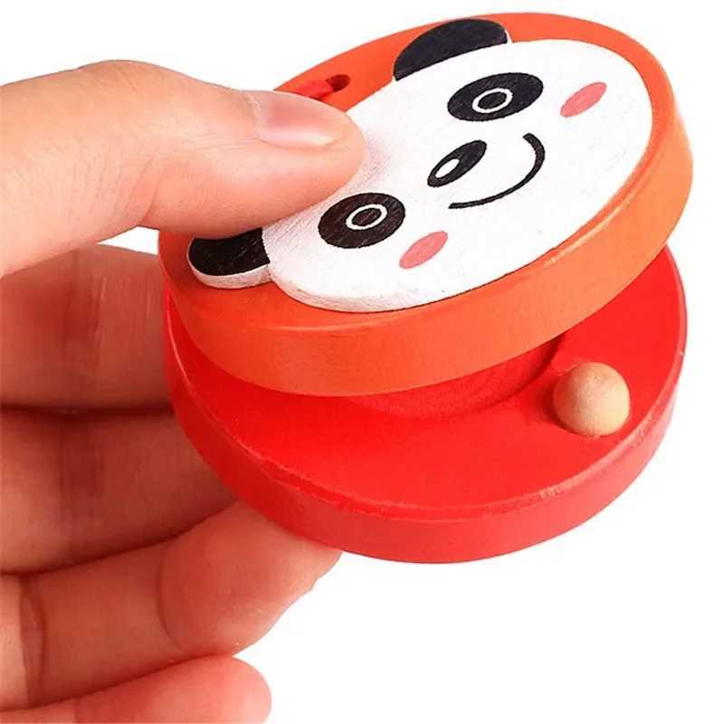 Kids Cartoon Wooden Rattle Drum Handle Clapping Castanets Board For Baby Musical Instrument Preschool Early Educational Toys C250913