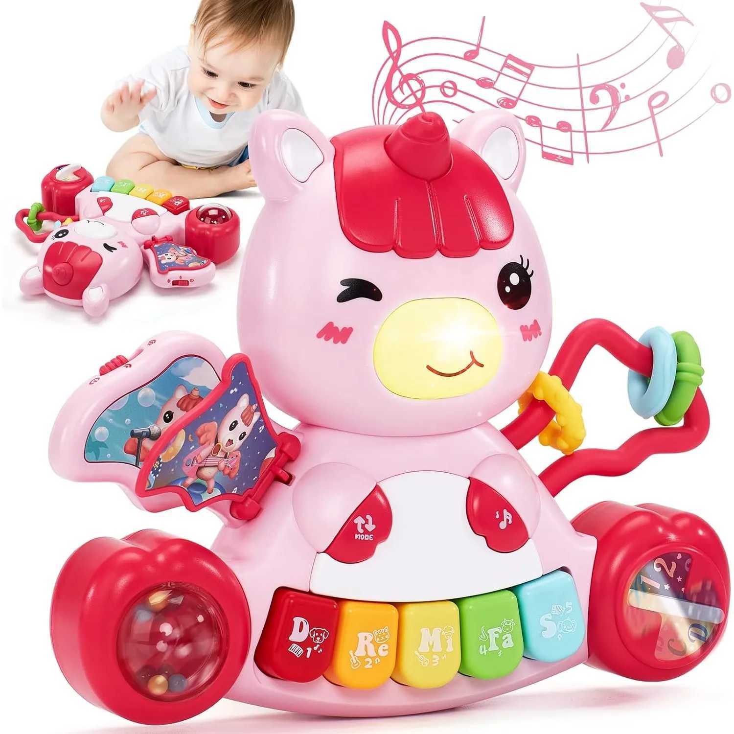 Baby Toys Boys Girls Activity Early Learning Educational Toys Unicorn Musical Light Infant Piano Toys Music Instrument Gift C250913