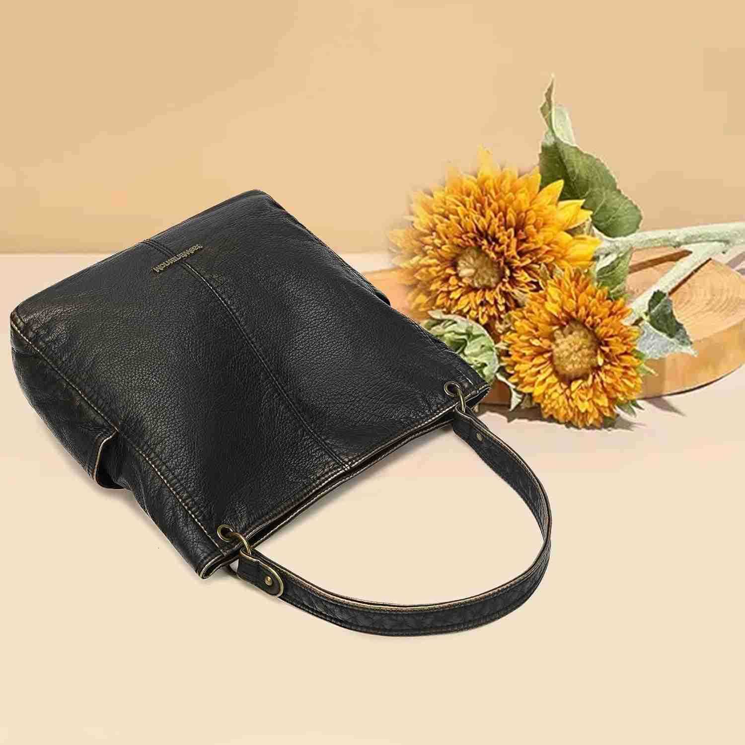 West Hobo Purses for Women Soft Top Handle Shoulder Bag with Wallet SetW250913