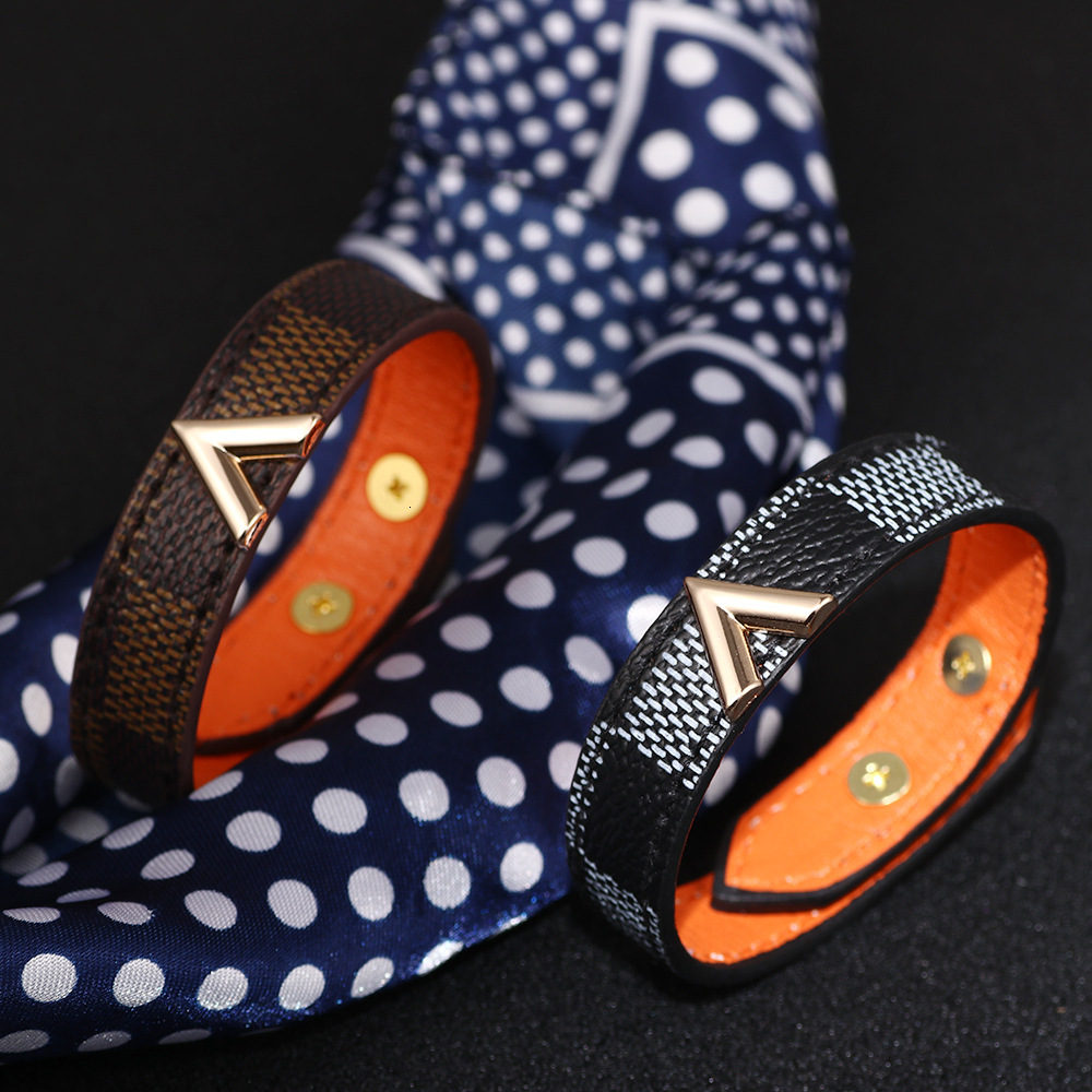 2024 Temu Unisex V-Shaped Bracelet Hot-Selling Leather Wristband Striped Versatile Accessory ddmymoon