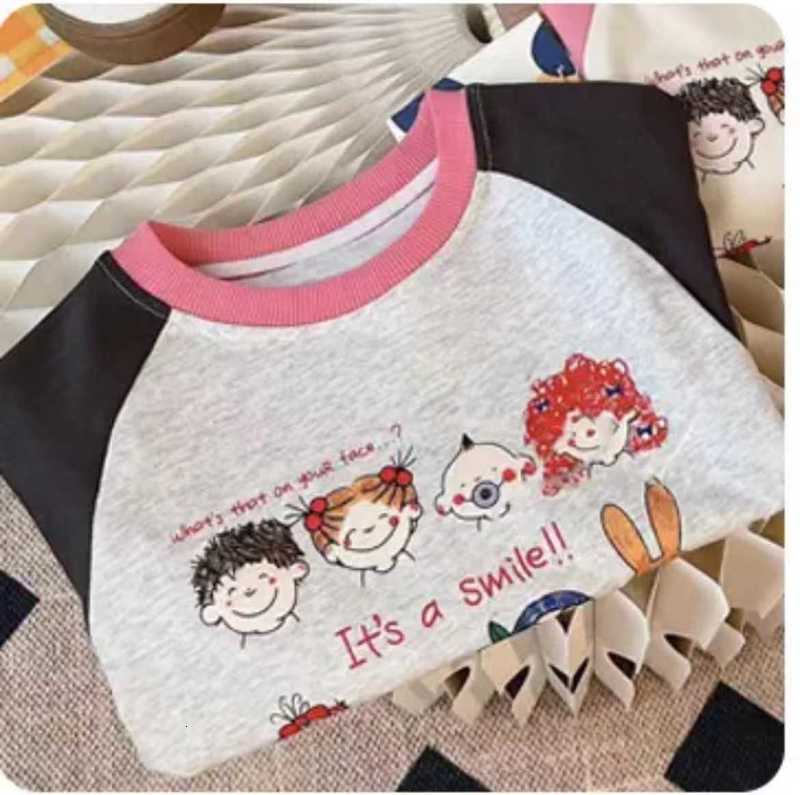 Boys and Girls Pure Cotton Long Sleeve Tops 2025 Spring and Autumn Children's Cartoon Print T-Shirts Versatile Casual Base Shirt