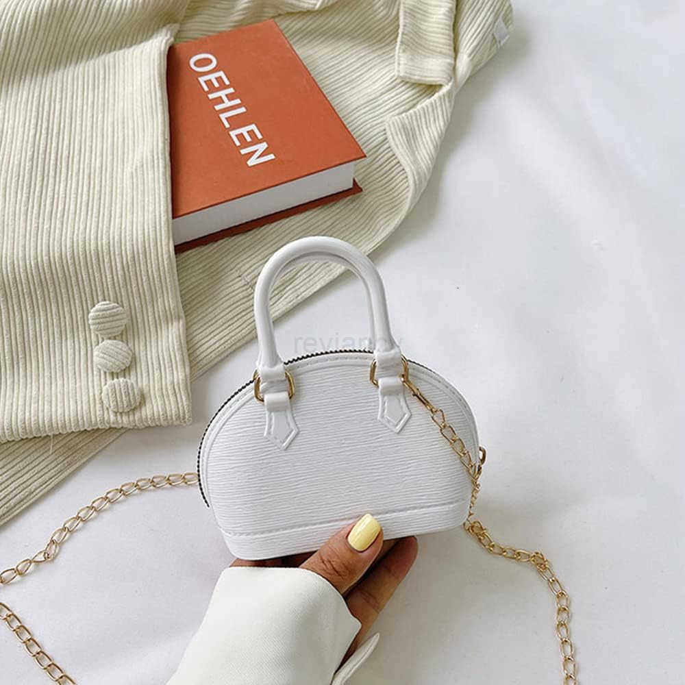 Little Girls Handbag Mini Chain Crossbody Shoulder Bag Shell Shape Zip Around Dome Tote Top Handle BagW250913