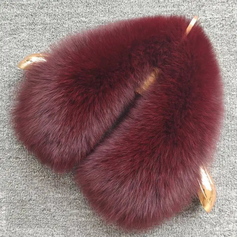 Real Fox Fur Collar For Woman Winter Warm Genuine Fur Scarf Real Fur Scarf Jacket Coat Decor Collar Shawl Detachable 250909