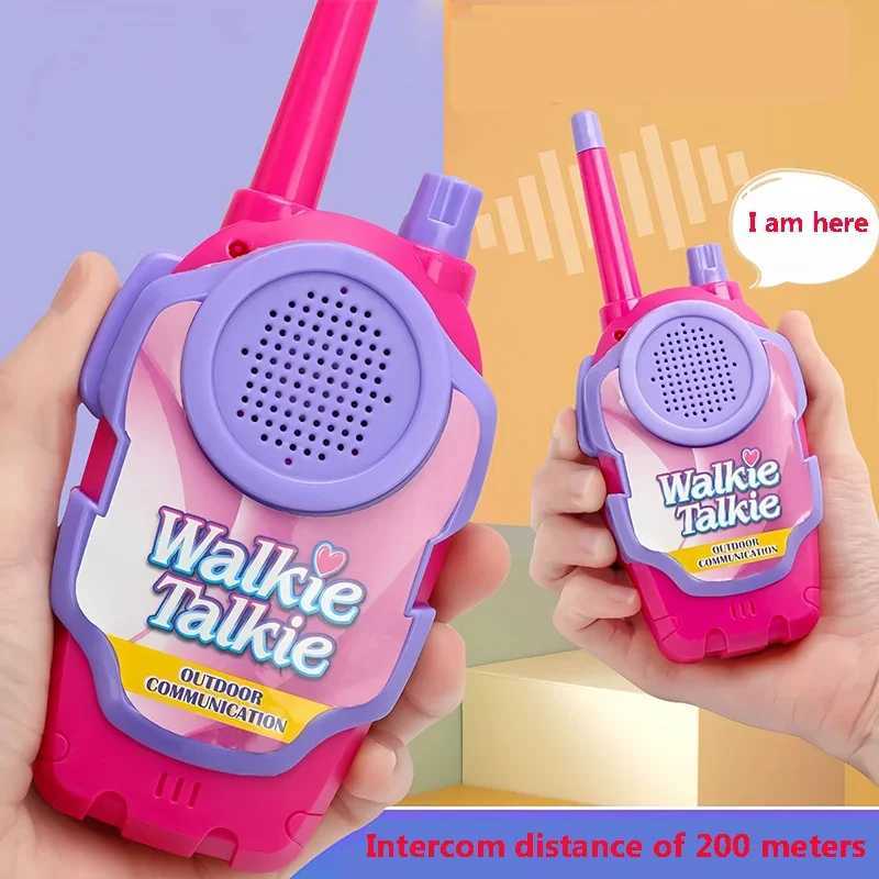 A Pair 200M Walkie Talkies Mini Portable Handheld mobile phone Toy For Kids Birthday Gifts Outdoor Interphone girls Toys C250913