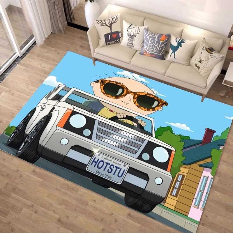MINISO Anime Family Guy Crawling Mat Childrens Room Bedside Carpet Reading Area Living Room Mat Cartoon Gaming Room Decor C250913