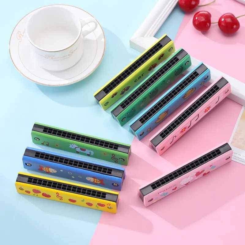 3Pcs 16 Holes Harmonica Musical Instrument Montessori Educational Toys Cartoon Pattern Kids Wind Instrument Children Gift Kids C250913
