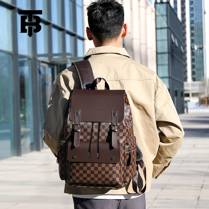Free Shipping Designer Bag Men's Plaid Luxury Bag Commuter Casual Backpack Large Capacity Business Travel Work Laptop Bag