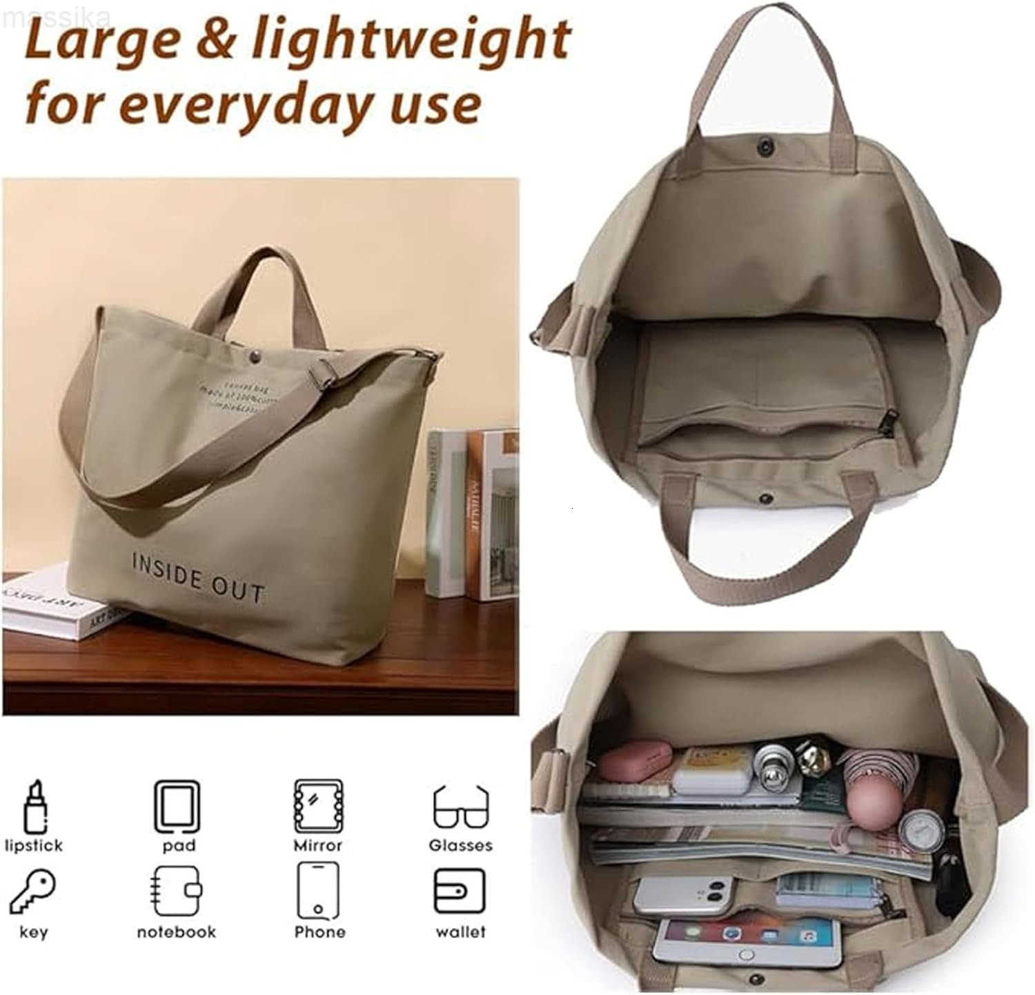 Women Large Canvas Tote Handbags Casual Shoulder Work Bag Crossbody Top Handle Bag Crossbody Handbags M250913