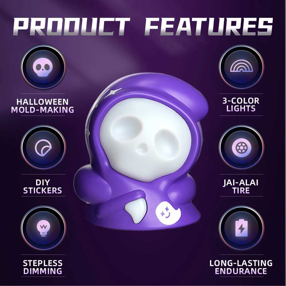 Halloween Ghost Grim Reaper Flickering Halloween Night Light 3D LED Small Campfire Light For Indoor Halloween Decorations C250913