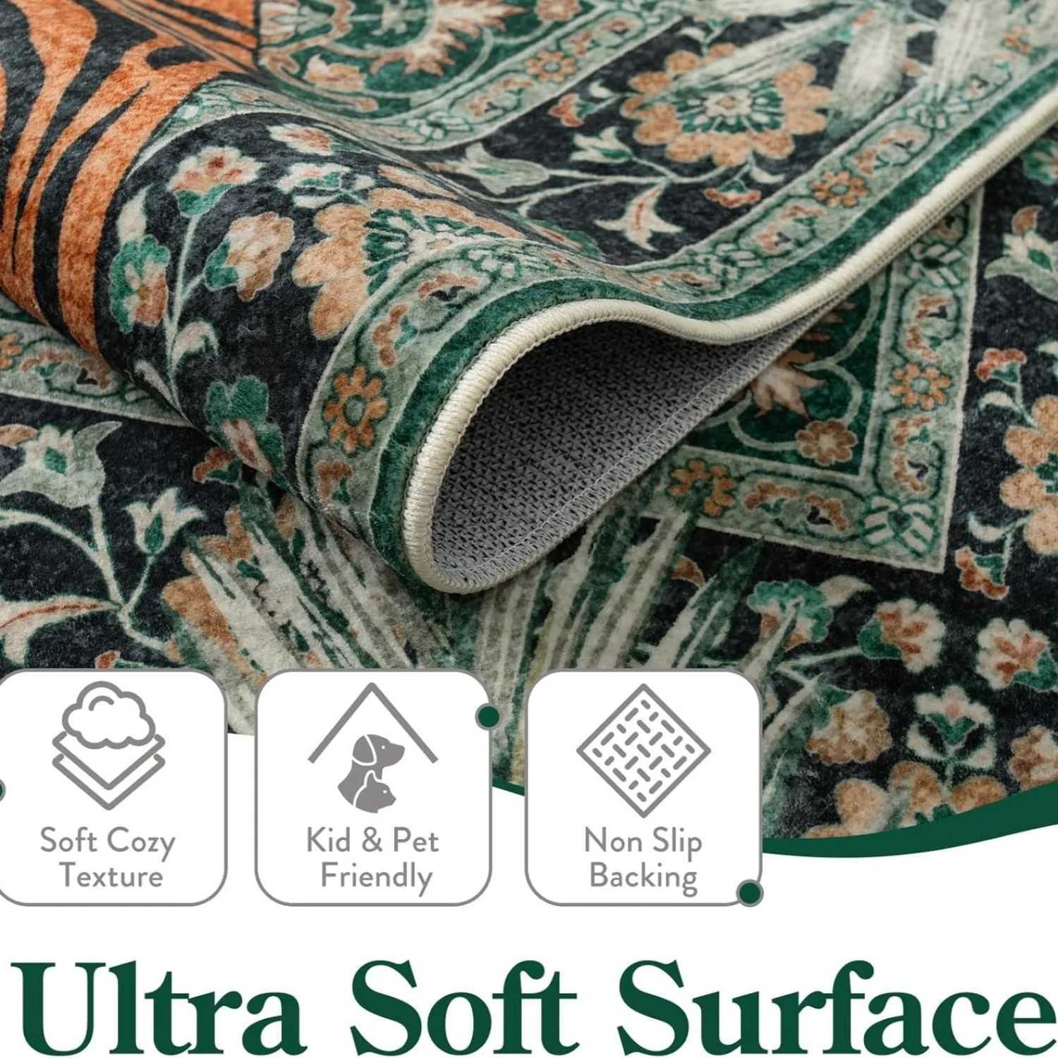 Rug for Living Room Carpet Jungle Tiger Home Decoration Large Area Bedroom Plush Floor Mat Machine Washable Coffee Table Rugs C913 H260226