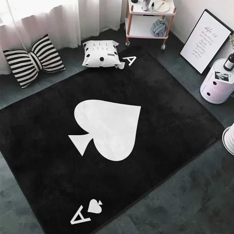 New Card Pattern Carpet Home Leisure Style Tea Table Rugs Bedroom Bedside Mats Decoration Anti Slip Living Room Rug C250913
