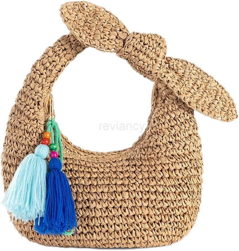Straw Clutch Purse with Bow Top Handle Bag Summer Straw Handbag Beach Woven Evening Bag for Parties Wedding TravelW250913