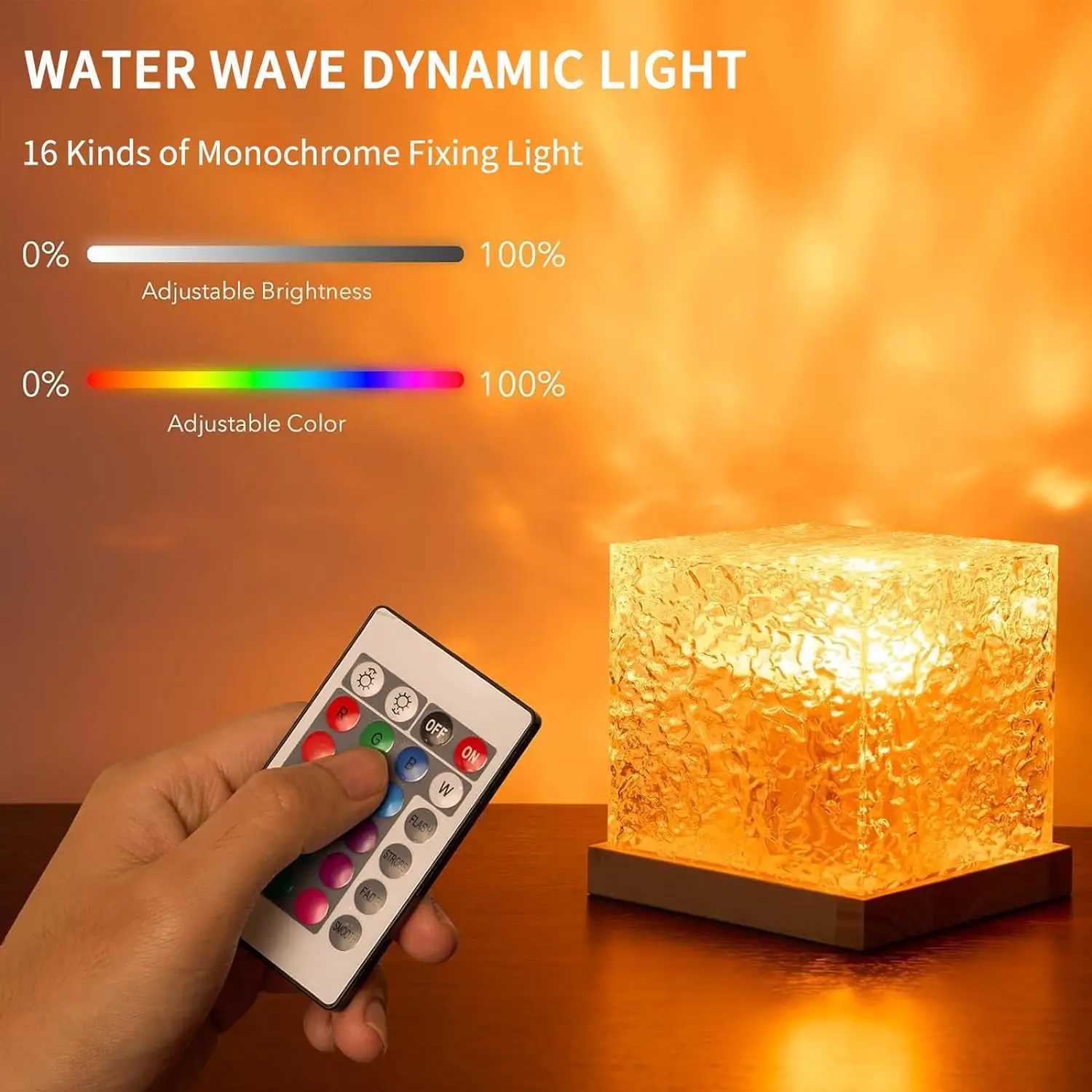 Ocean Wave Projector Light 16 Colors Midnight Aura Aurora Glow Lamp Home Office Bar Restaurant Underwater Projector Night Light C250913