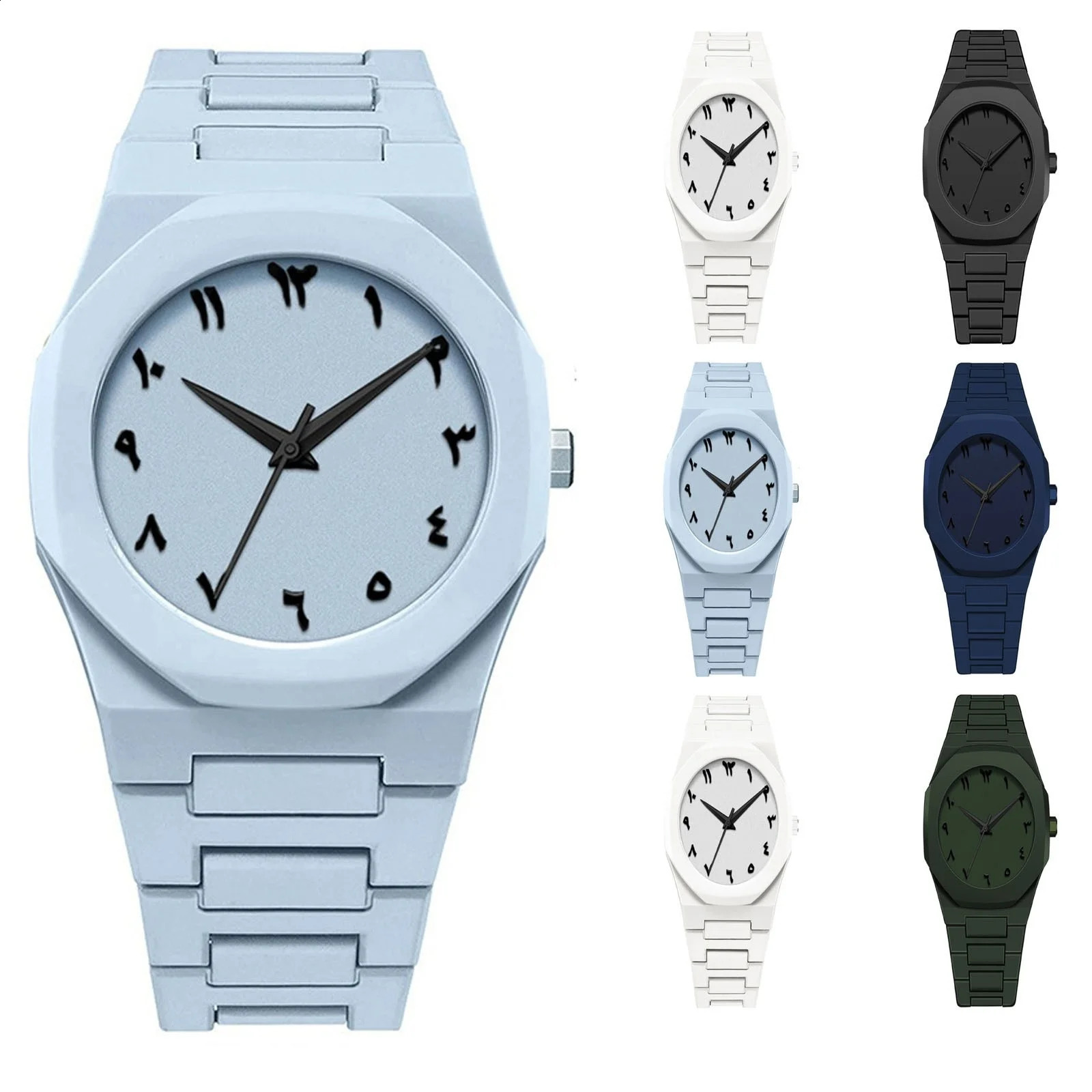 Men Creatively Fashion Watch Simple Casual Style Plastic Strap Quartz Movement Wristwatch Male Daily Clothing Match Decoration 250912