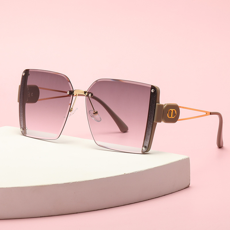 Fashionable Large-Frame High-Definition Nylon Polarized Women's Style European And American Frameless Sunglasses Cross-Border New Style Wholesale