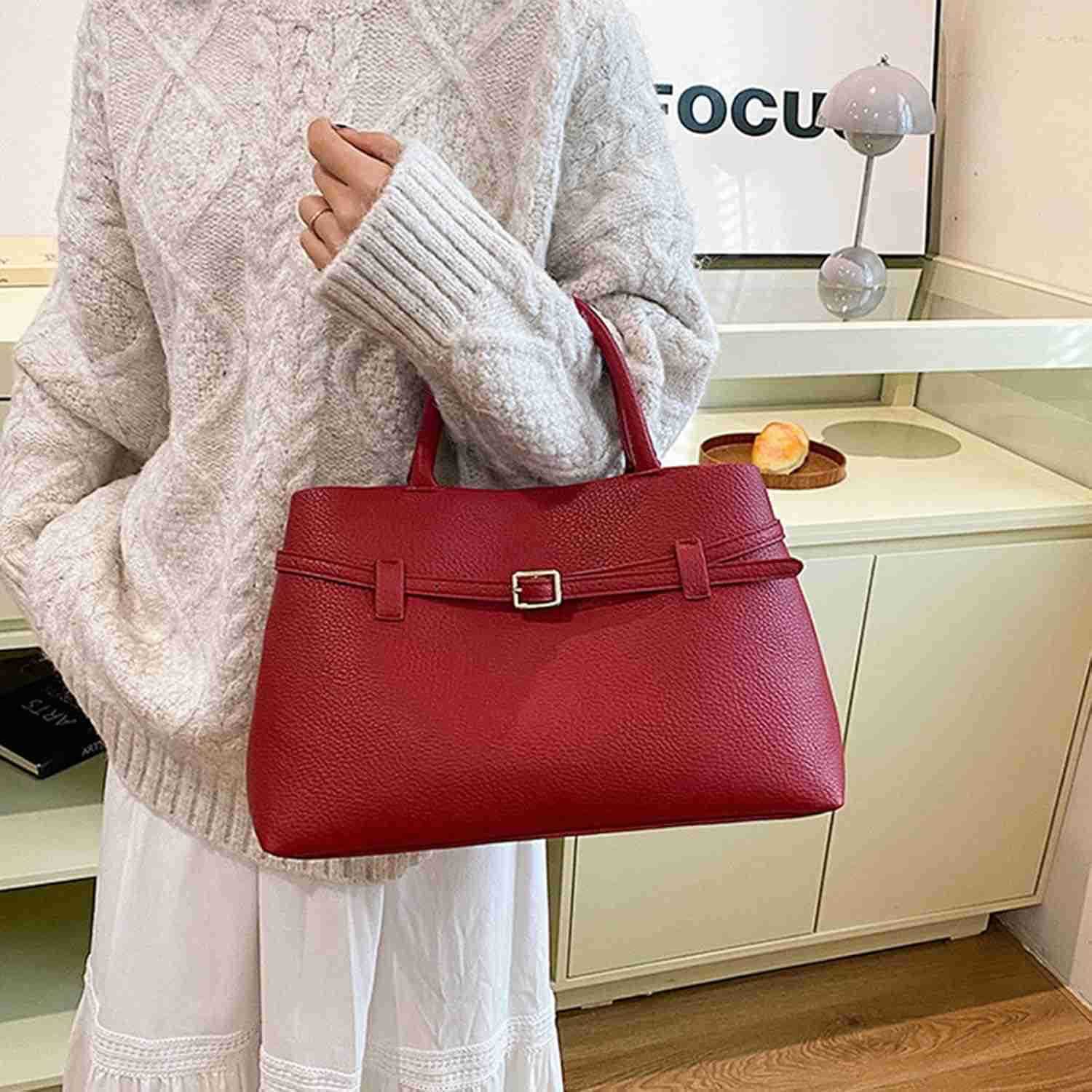 Fashion Handbags for Women Trendy Tote Bags Handbag with TopHandle Black Large Capacity Work Travel BagsW250913