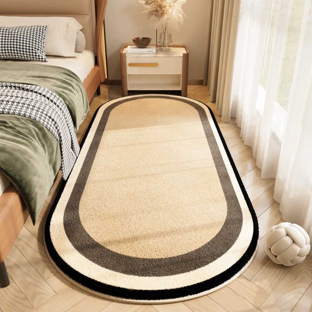 VIKAMA Rug For Bedroom Flannel Bedroom Modern Simple Multicolor Bedside Carpet AntiFouling AntiSkid Bay Window Cushion C250913