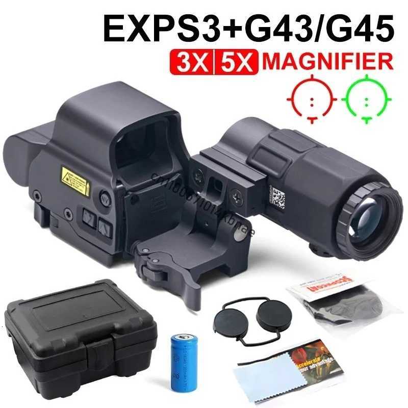 HWS EXPS3 Holographic Red Dot Sight 558G43G33G45 3X5X STS Magnifier Hybrid Sight Combo Rifle Scope for 20mm RailW250913