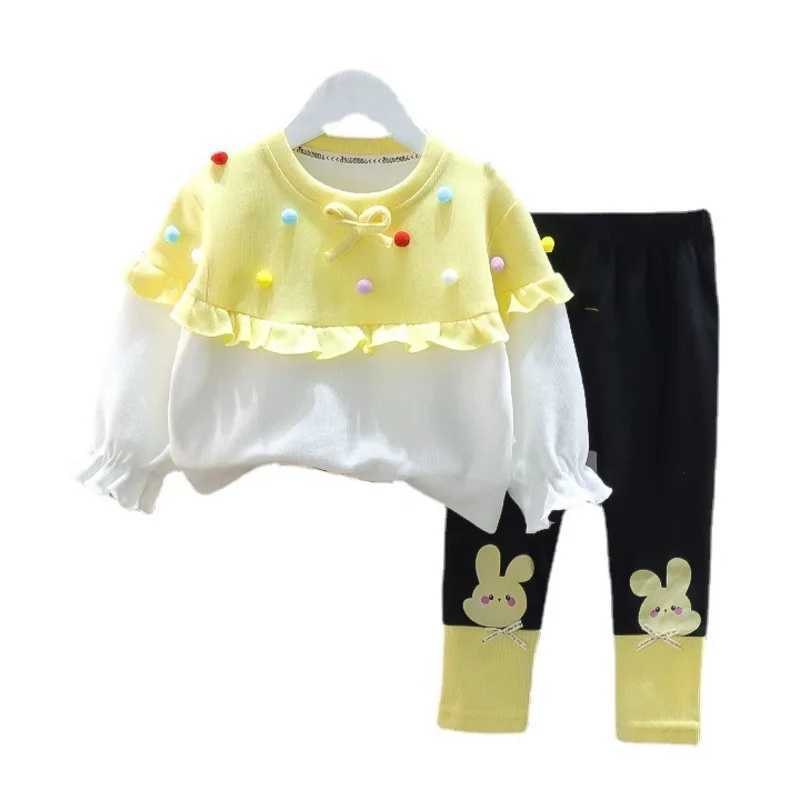 New Spring Autumn Baby Girls Clothes Suit Children Fashion TShirt Pants 2PcsSets Toddler Casual Costume Infant Kids Tracksuits C250913