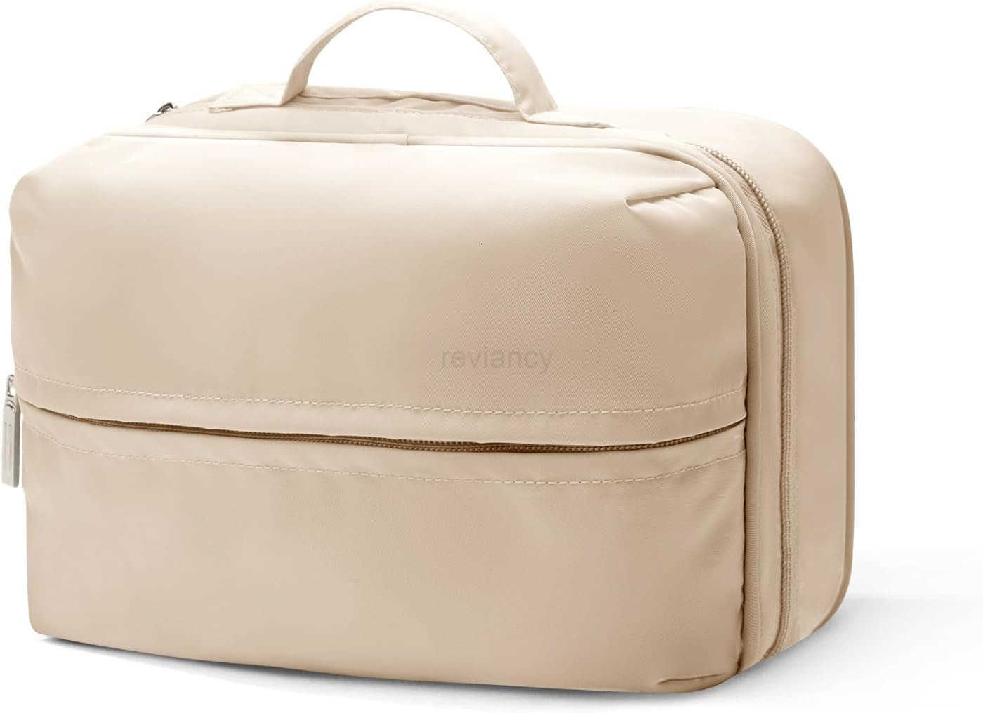 Travel Cosmetic Bag Women Portable Makeup Case Organizer Wideopen Toiletry Pouch for Cosmetics Toiletries khakiW250913