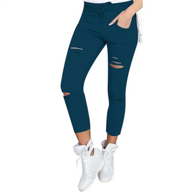 for Big Size Ripped Trousers Stretch Pencil Pants Leggings Women Woman Jeans Z260313