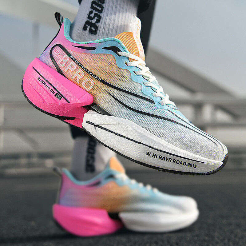 HELONG Running Breathable Outdoor Sports Shoes Lightweight Lace-UP Sneakers for Women Comfortable Athletic Men Training Footwear