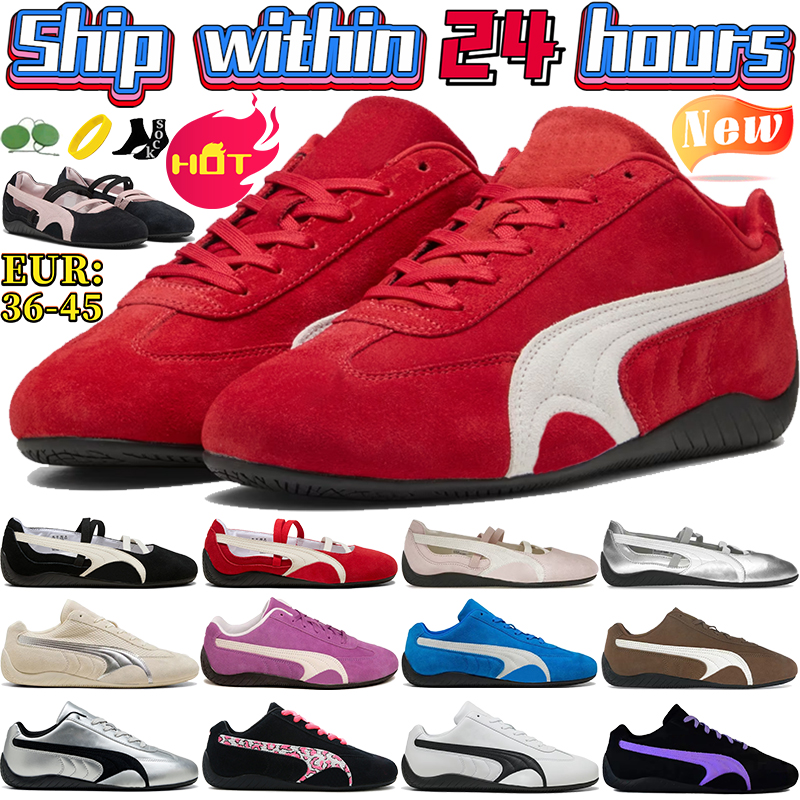 Womens speedcats Ballet Suede Sandals Dress Shoes Mens Designer Trainers Driving pumate Sneakers White Black Mauve Mist Silver Red men women Flats Loafers Sneaker