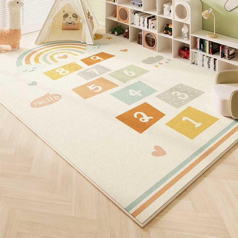 VIKAMA Cartoon Imitation Cashmere Carpet Childrens Floor Mat Living Room NonSlip Reading Area Carpet Baby Bedroom Crawling Mat C250913