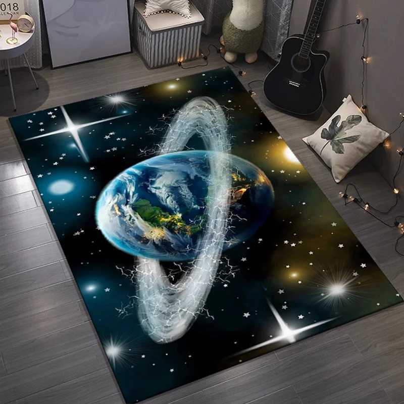 Cosmic Earth Rug with Galaxy Design Modern Home Decor for Bedroom or Living Room Unique SpaceThemed Carpet C250913