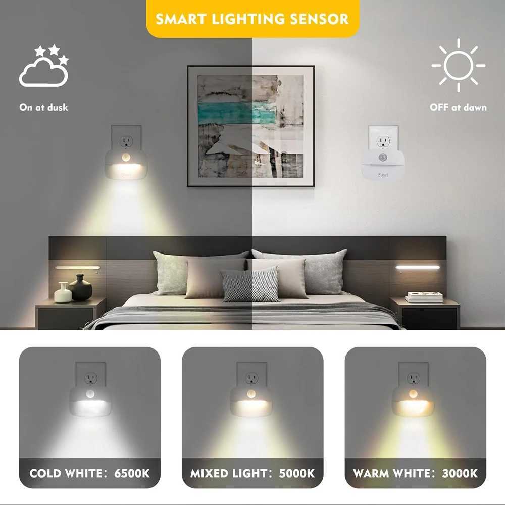 LED Night Light EU Plug In Smart Motion Sensor Light 220V Wall Lamp for Home Aisle WC Hallway Stair Kitchen Bedroom Night Lamp C251122
