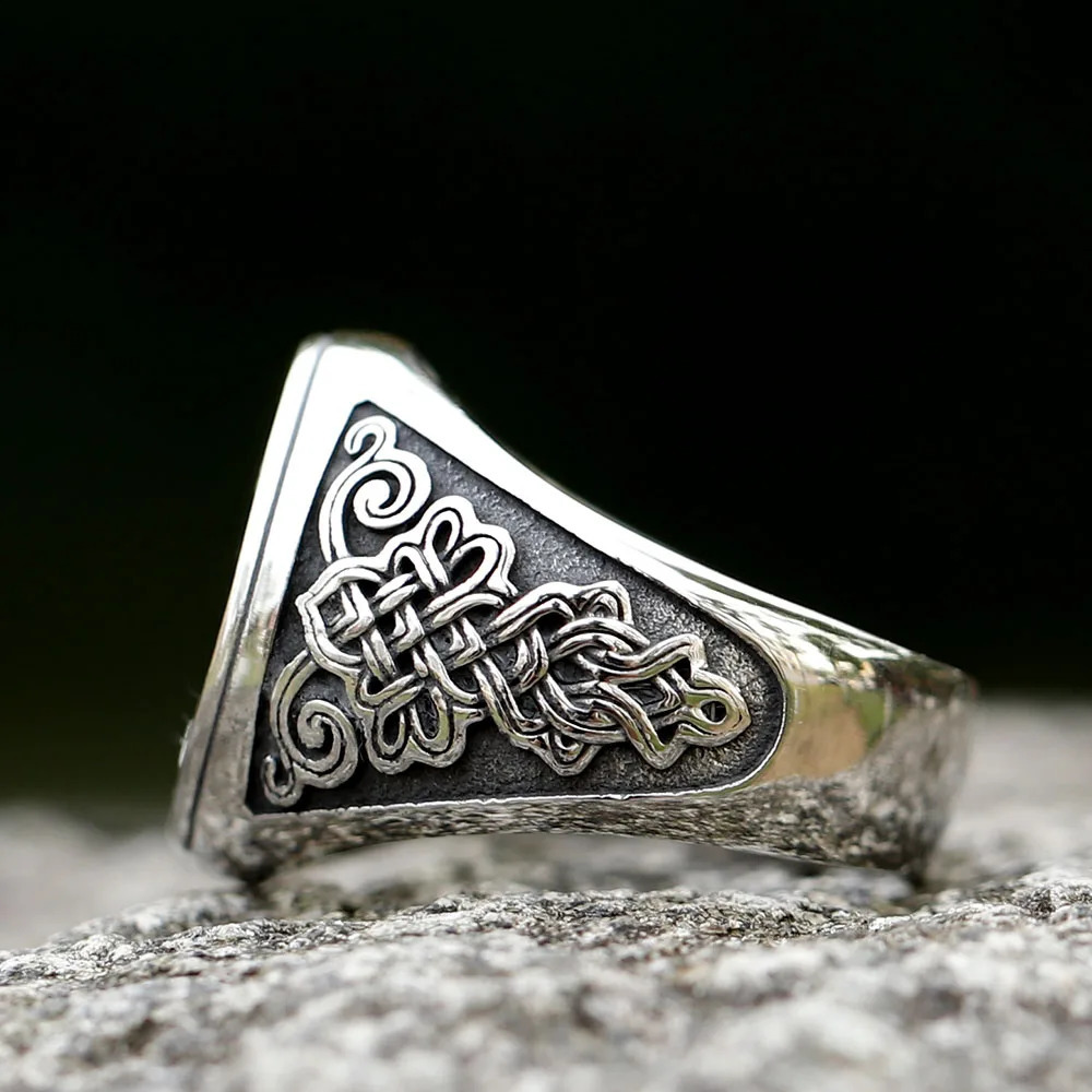Mens 316L stainless steel ring Special knight fashion Ring For Men Chic Fancy Halloween Jewelry 250912
