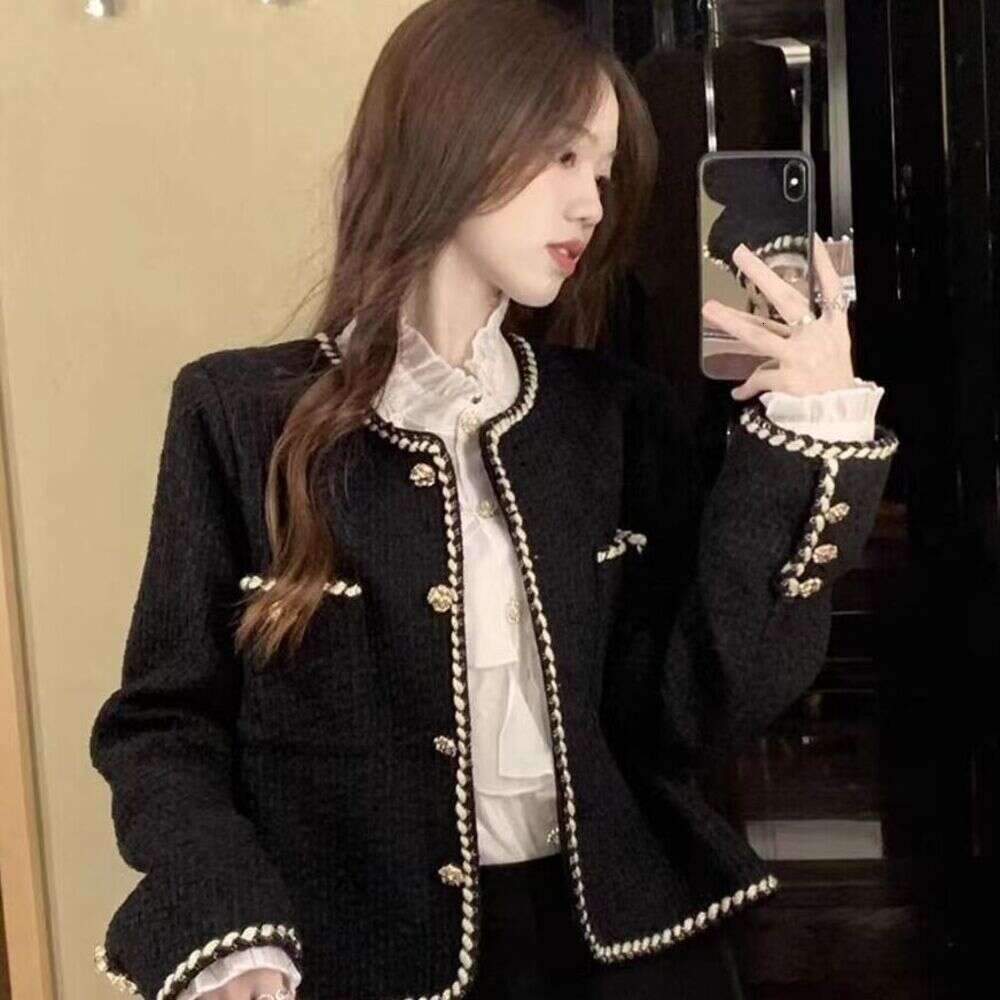 DHEssentials Elegant Socialite Little Chanel Style Coat for Women Unique Design Long Sleeve Outerwear Winter 2025 Spring Autumn New Women's Top