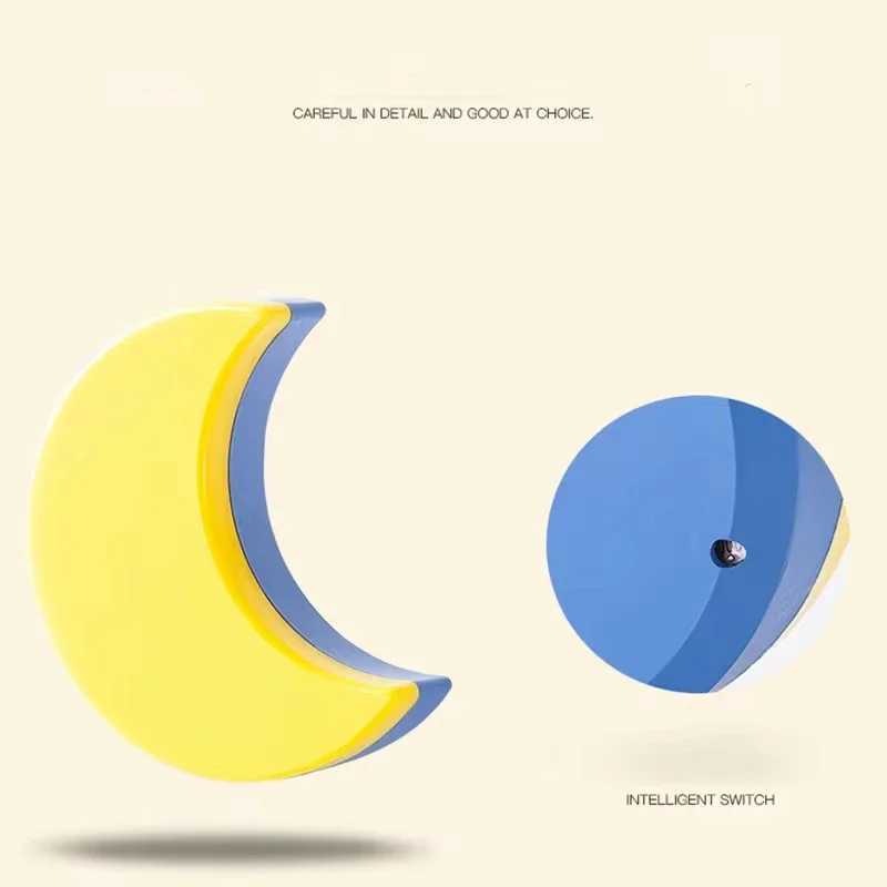 Moon Night Light Plug Into Wall Cute Baby Wall Nursery Lamp Intelligent Light Sensor LED Nightlight for Kids Bedroom Hallway C250913