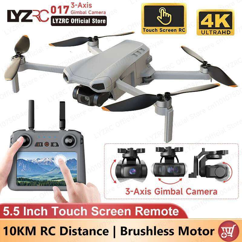 LYZRC Axis Gimbal Drone K Camera GPS Dron Touch Screen Remote KM Image Transmitting G Wifi FPV Foldable Quadcopter New