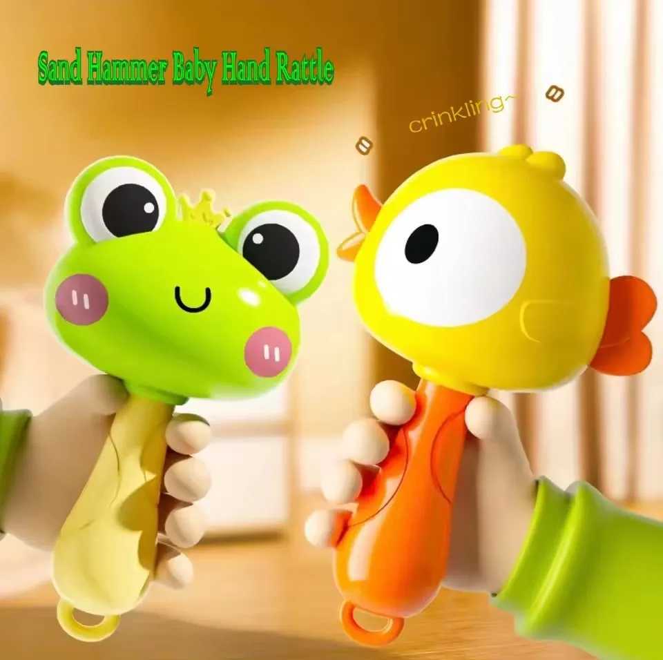 Baby Toys Frog Small Sand Hammer Hand Rattles Early Education Sand Hammer Grip Practice Head Up Newborn Toys Baby Rattle C250913