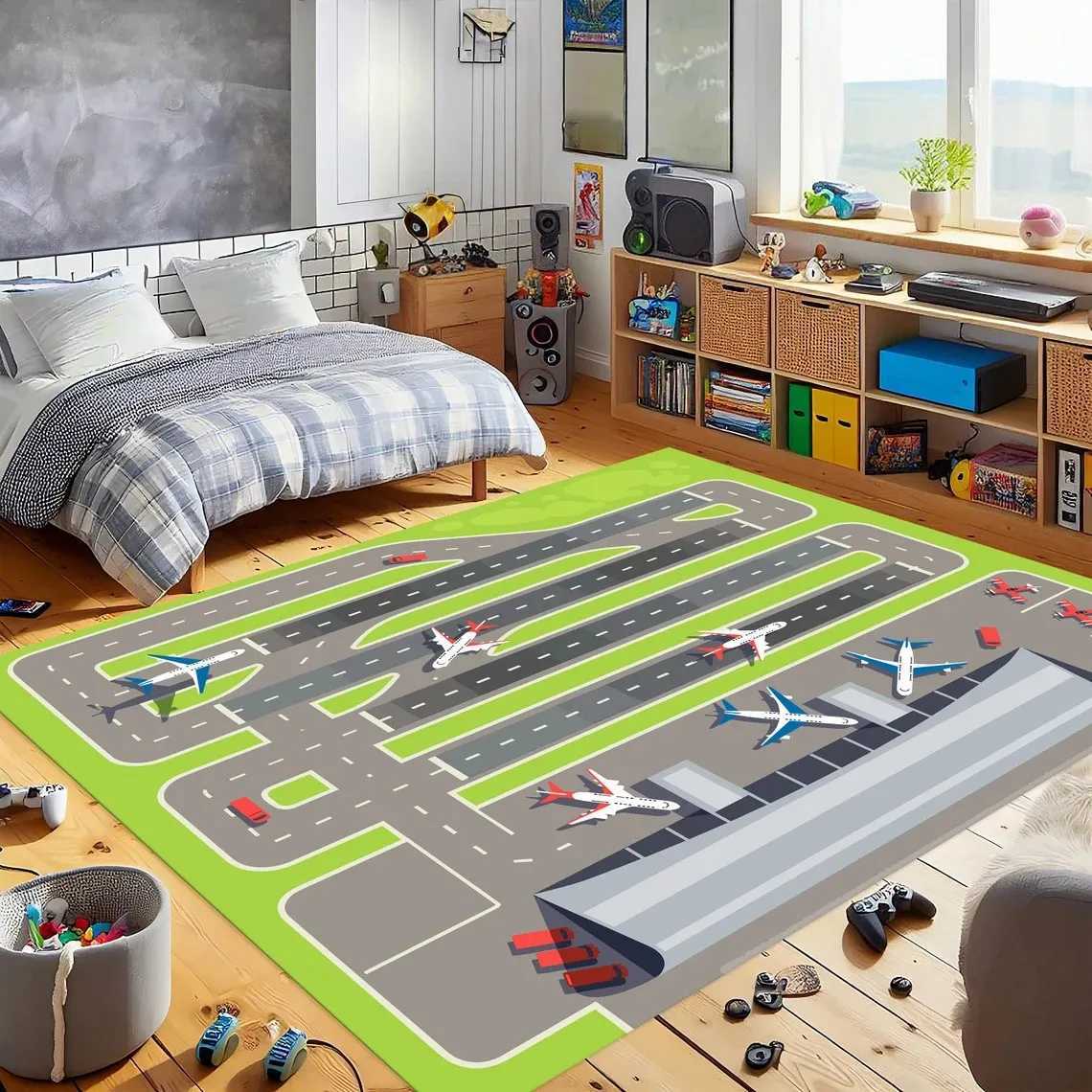 Airport Rug Fly Rug RunwayCarpet Living Room Kids Rug NonSlip Floor Mat Area Rug Kids Room Rug Gift for Kids C250913