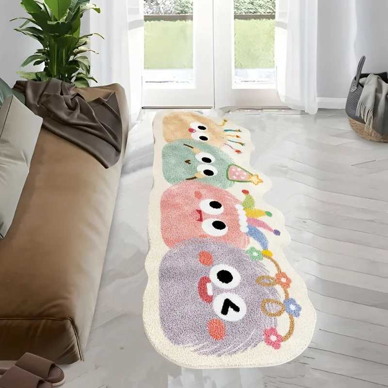 VIKAMA Cute Cartoon Carpet Long Carpet Rug Live Room Bedroom Bedside Blanket Welcome Mat Absorbent Bathroom Mat Home Decoration C250913
