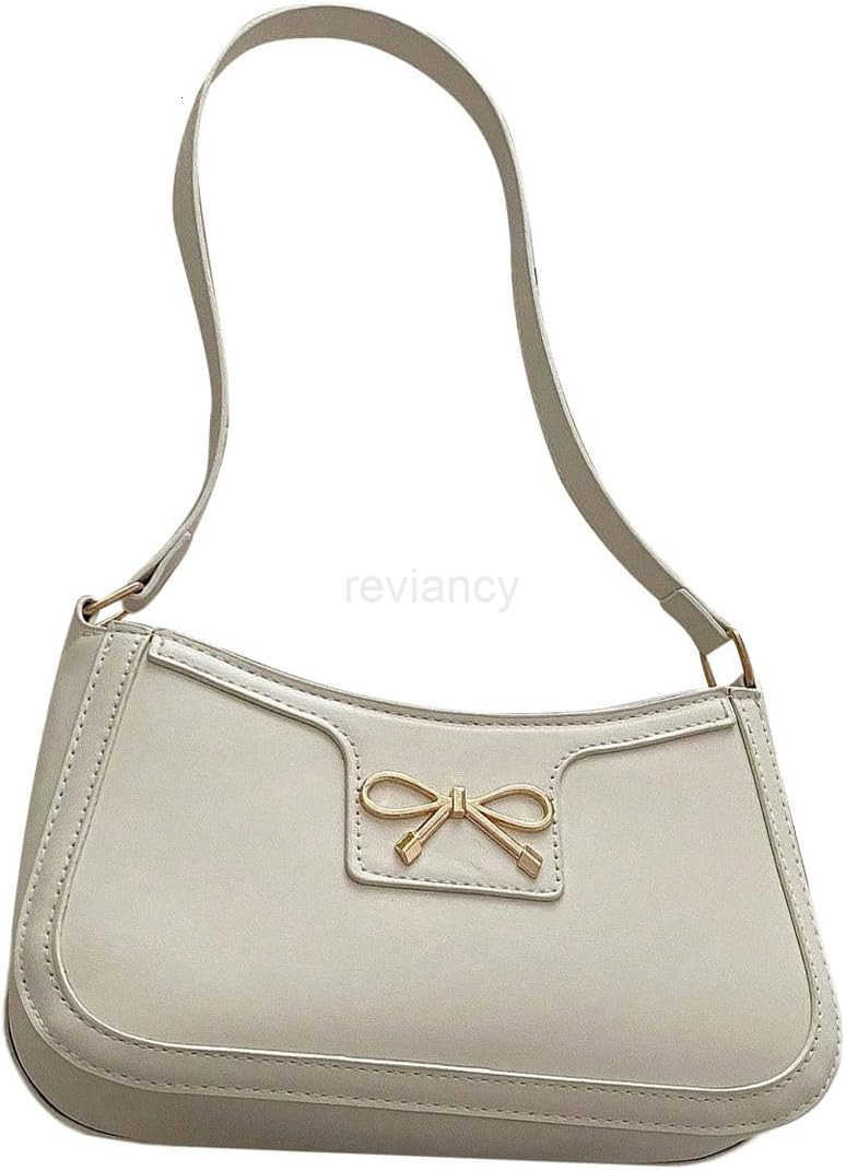 Womens Bow Top Handle Clutch Purses PU Leather Underarm Shoulder BagsW250913