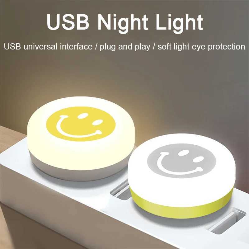 USB Night Light Mini LED Night Light USB Plug Lamp Power Bank Charging USB Book Lights Small Round Reading Eye Protection Lamps C251122