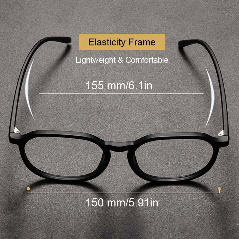Big Face Large Size Optical Spectacle Frame Men Women 150mm Oversized Round Glasses Anti Blue Light TR90 Matte Eyeglasses 250912