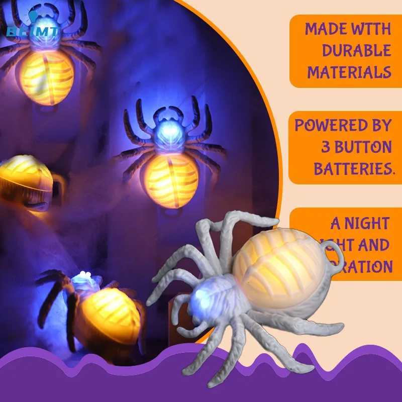 Floating Hanging LED Spider Lights Halloween Party Decoration Waterproof Cobweb with Bright Illuminated Spiders for Garden Yard C250913
