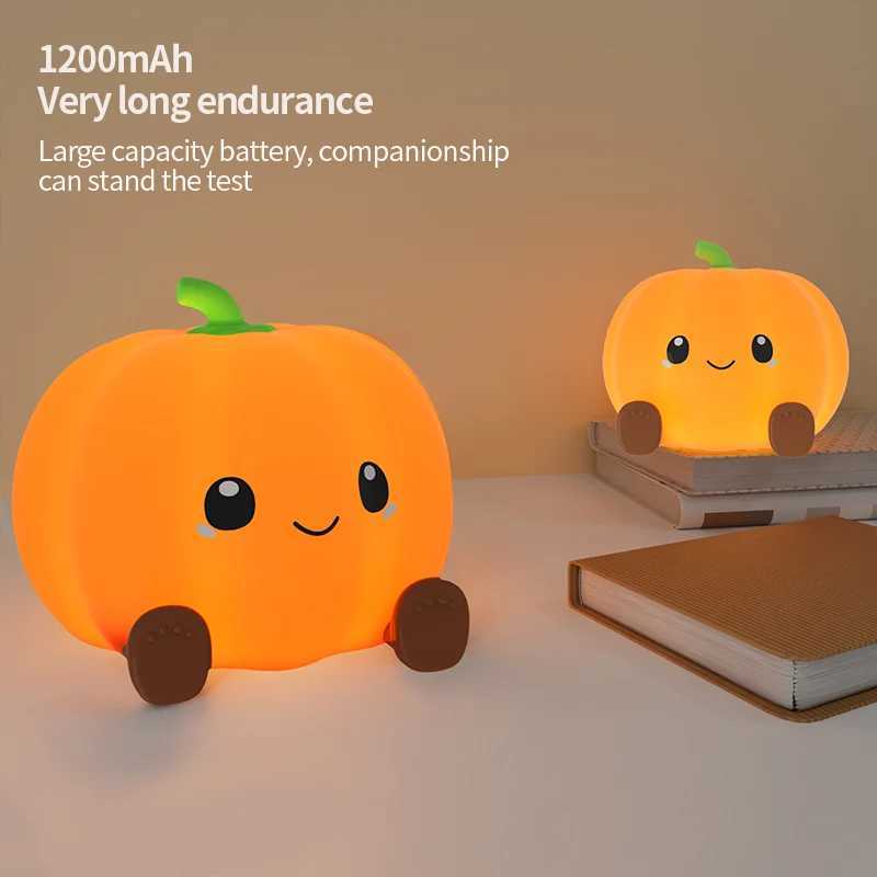 Pumpkin Night Light Bedroom Bedside Companion Sleep Eye Protection Light Toy Small Lamp ThreeLevel Dimmable Silicone Lamp C250913