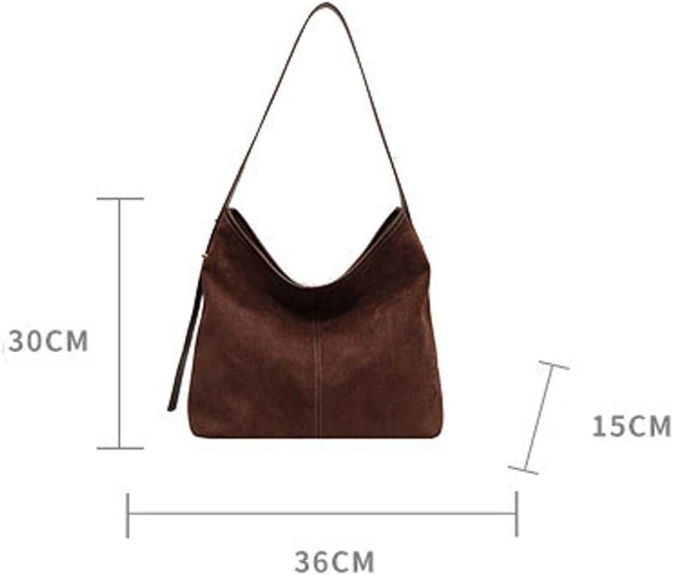Tote Bag for Women Suede Classic Tophandle Shoulder Bags Slouchy Hobo Crossbody Bag Retro College Work Purse HandbagW250913