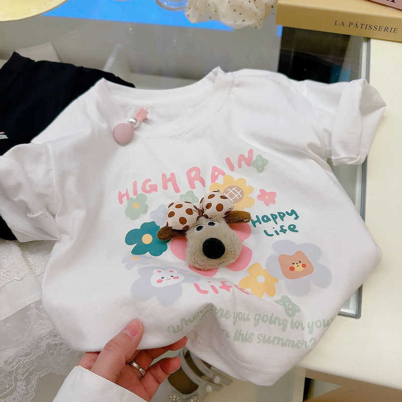 Children's Cotton Short Sleeve T-Shirt New Cartoon 3D Cute Doll Kids Summer Fashion Korean Style