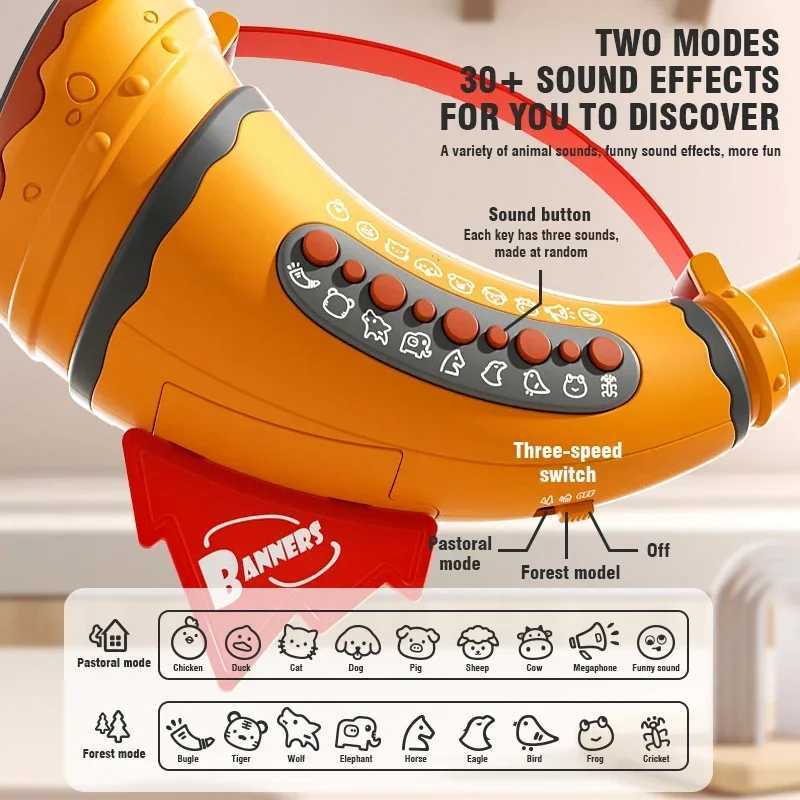 30 Sound Effects Electric Whistle Animal Assembly Simulation Calls Whistles Horn Toys Girl Children Music Instrument Toys Kids C250913