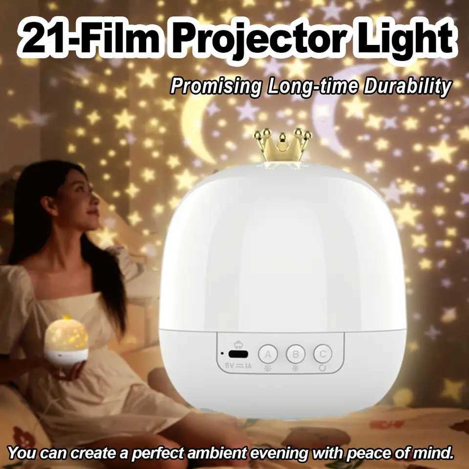 Crown Galaxy Projector 21 In 1 Light Lamp 360degree Rotating Kids Night For Led Room Atmosphere Christmas Decoration Multicolor C250913